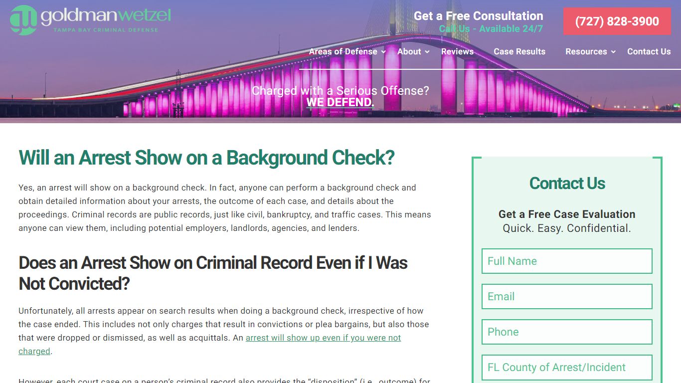 Will an Arrest Show on a Background Check? | Goldman Wetzel